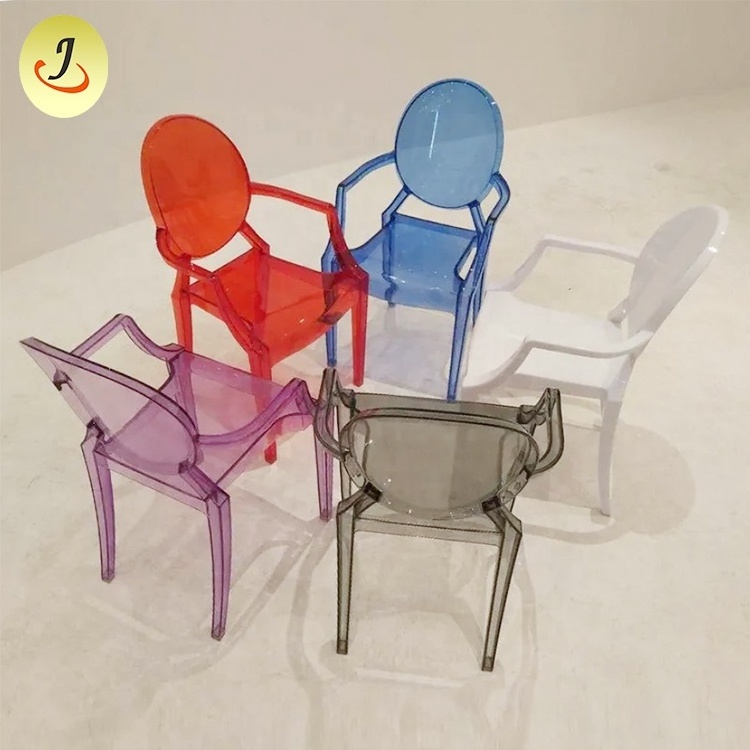 Modern Ghost Chair with Armrest Pink Transparent Crystal Acrylic Ghost Kids Chair For Party