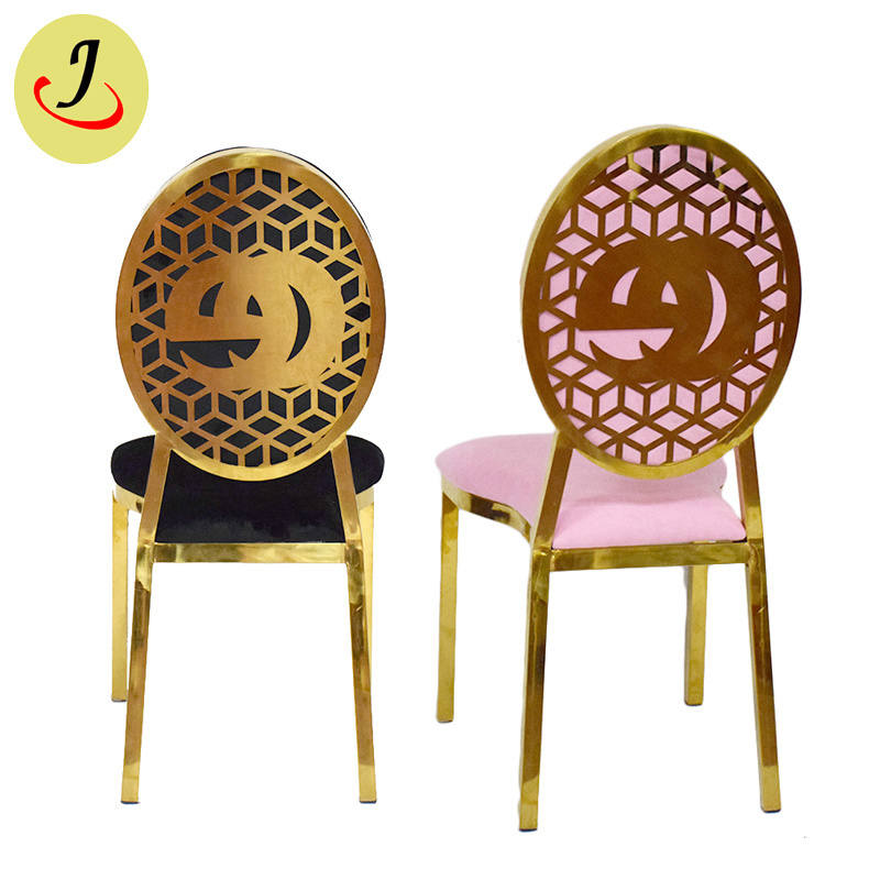 Gold stainless steel removeable back dining chair rental royal event dining chair stainless steel wedding chair