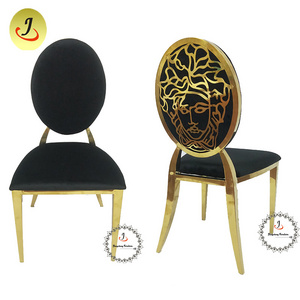 Gold stainless steel removeable back dining chair rental royal event dining chair stainless steel wedding chair