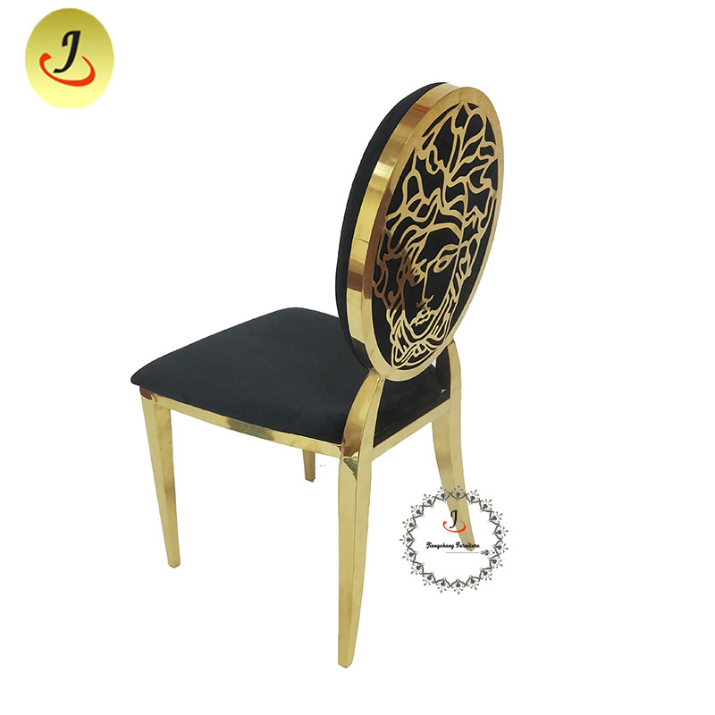 Gold stainless steel removeable back dining chair rental royal event dining chair stainless steel wedding chair