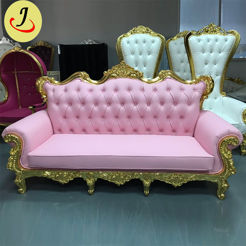 Manufacturing Hotel Hot Pink Throne Sofa For Wedding Event