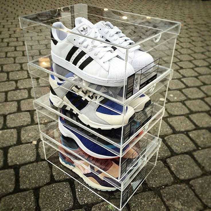 Custom Shoes Storage Transparent shoe storage container Men Sneaker Clear Stackable Acrylic Organizer For Luxury Bag