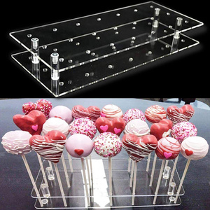 Cake Pop Display Stand, 21 Hole Clear Acrylic Lollipop Holder Weddings Baby Showers Birthday Parties Anniversaries