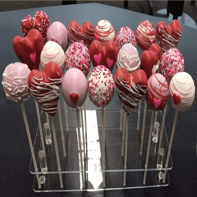 Cake Pop Display Stand, 21 Hole Clear Acrylic Lollipop Holder Weddings Baby Showers Birthday Parties Anniversaries