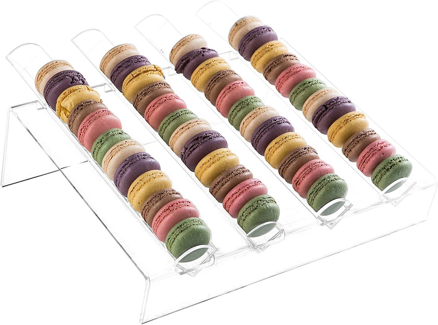 Acrylic Macaron Display Tray Macaron Display Stand With 4 Inserts