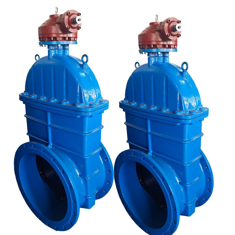 DN800 cast iron gate valve bevel gear soft seal gate valve gate valve handle