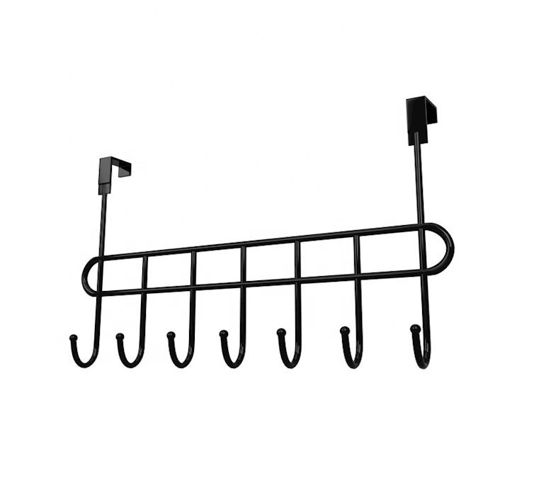 Over The Door 7 Hook Hanger - Hangs Shirts, Coat Hook, Robes, Perfect Hat Rack