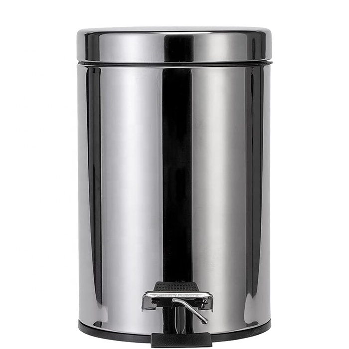 3L-30L Stainless Steel Home Kitchen Lid Step Pedal Waste Bin Metal Step Trash Can Garbage Can Foot Pedal Trash Bin