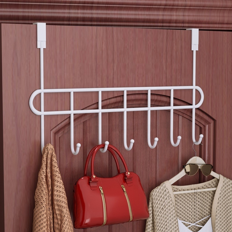 Over The Door 7 Hook Hanger - Hangs Shirts, Coat Hook, Robes, Perfect Hat Rack