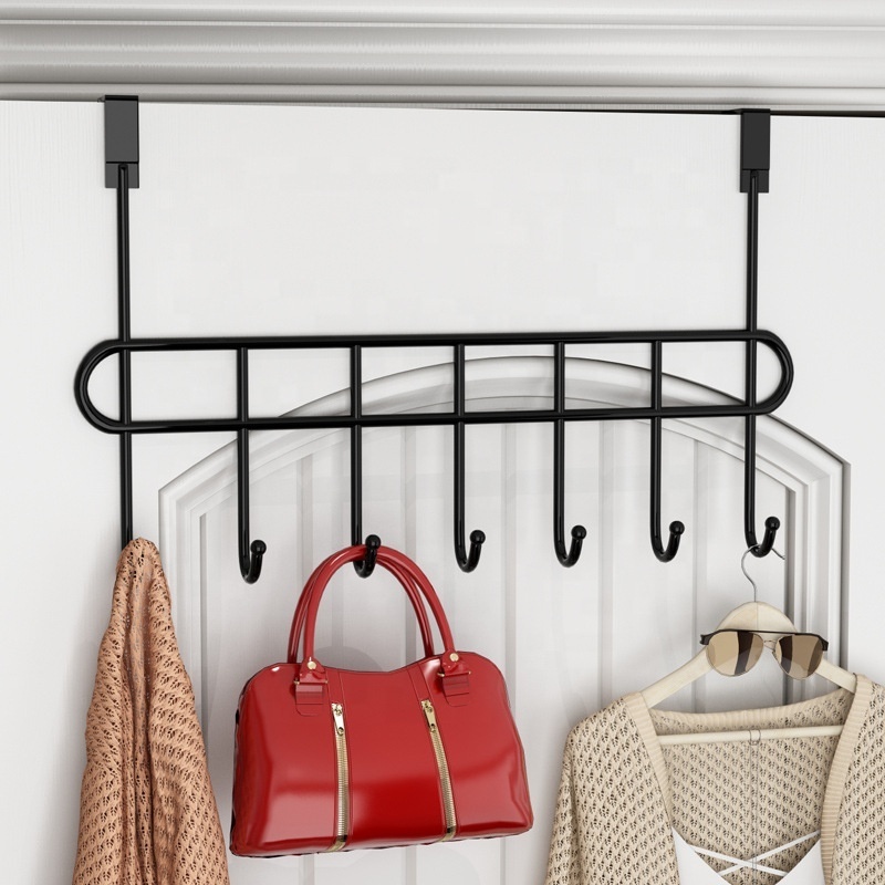 Over The Door 7 Hook Hanger - Hangs Shirts, Coat Hook, Robes, Perfect Hat Rack