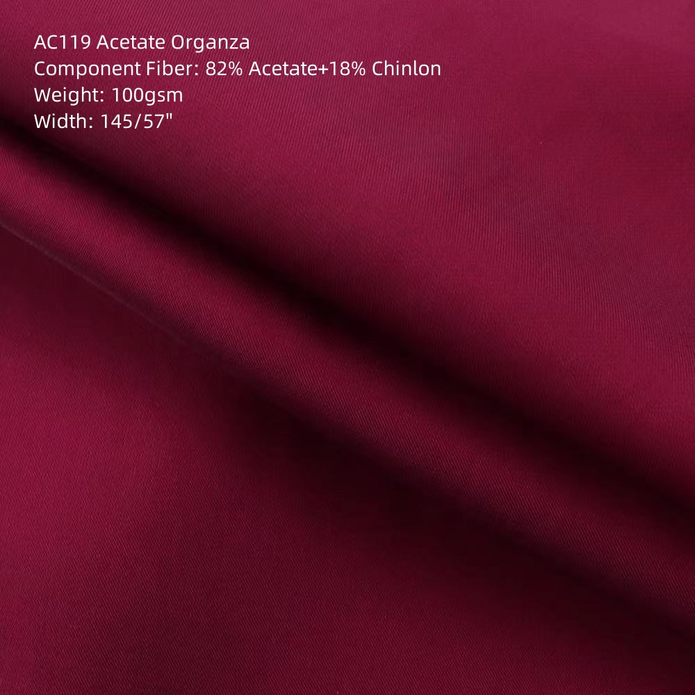 AC119 Acetate organza fabric woven acetate Chinlon high-grade wedding dress Handress fabric