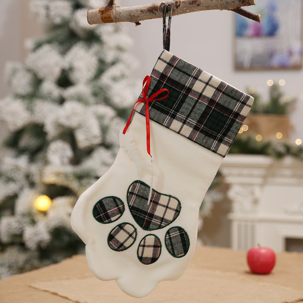 Hot Sell Stocking Luxury Plush Buffalo Black White Red plaid Vintage Custom Dog Cat Pet Christmas 2021 Stocking