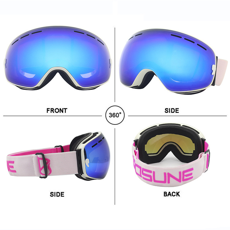 Frameless Big vision Anti-fog dual lens Winter Sports Snow Sunglasses Skiing Snowboard Goggles