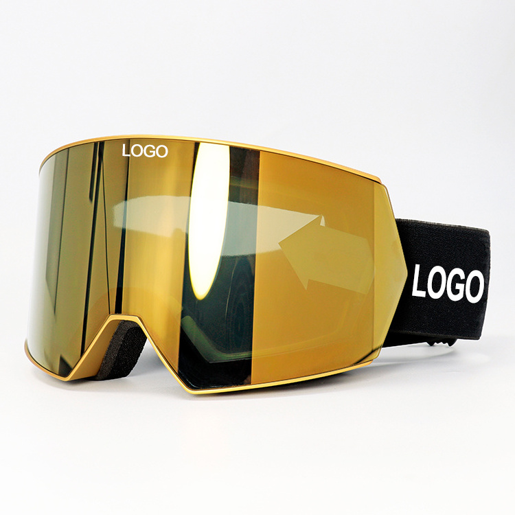 Custom Made CE Ski Glasses Magnetic Frameless UV HD Cylinder Super Magnetic Antifog Ski Goggles