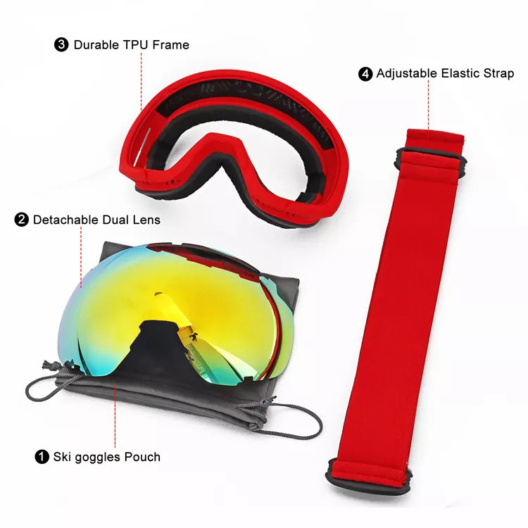 Custom Unisex Snow Googles Ski Mask Goggles Ski Glass Snowmobile Goggles