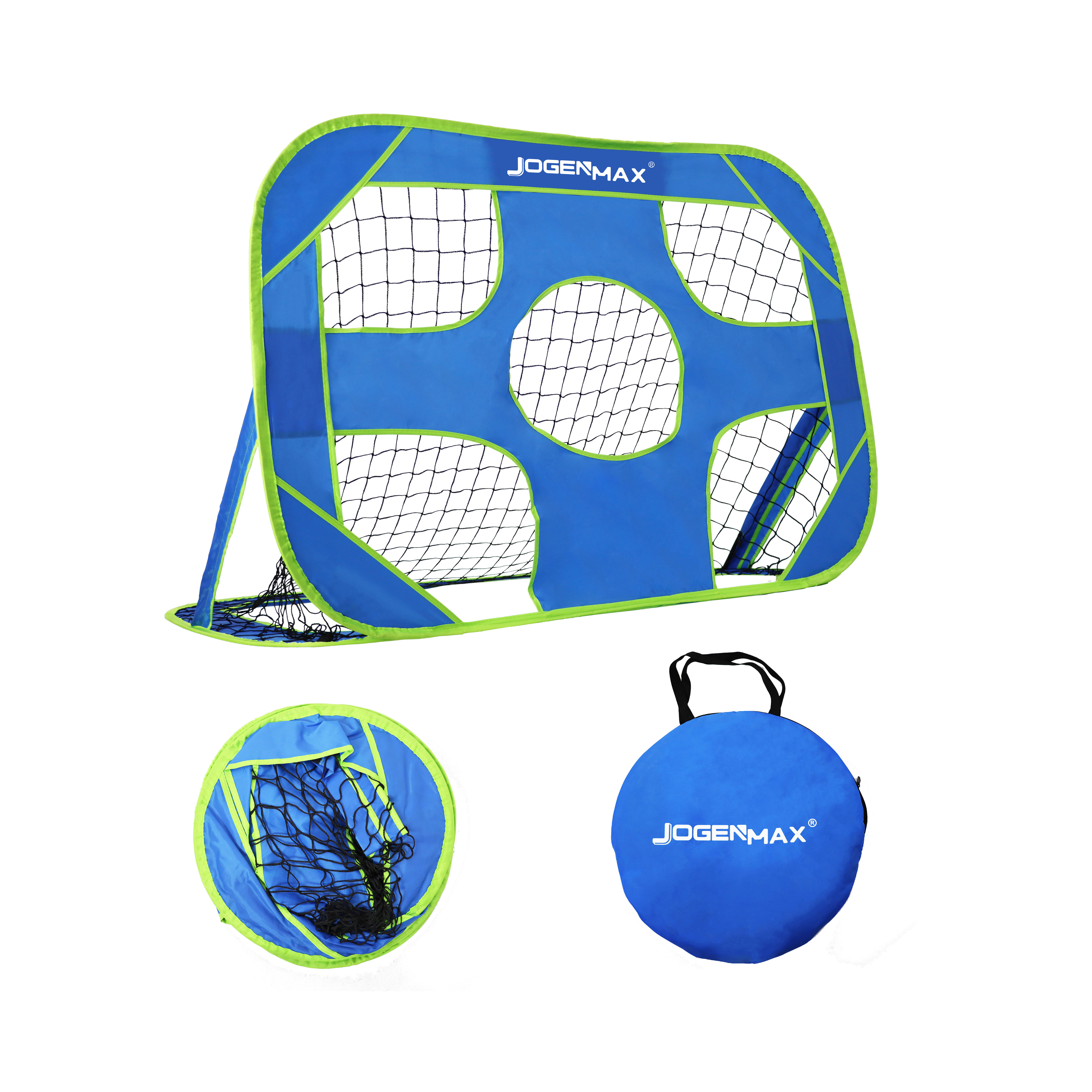 Portable blue Garden Metal Football Nets Set Soccer Goal Post