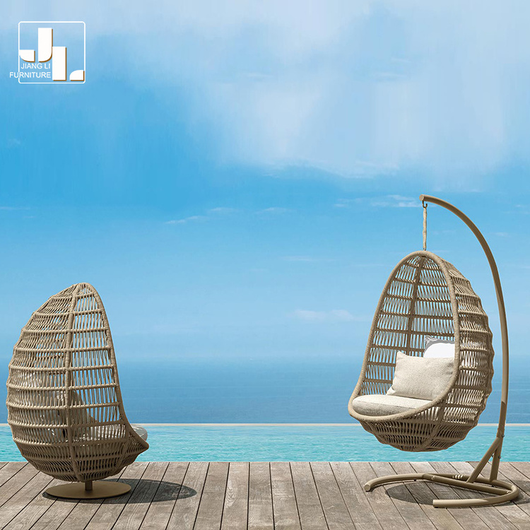 Swimming Pool Set Leisure Outdoor Garden Hanging Chair Furniture Rope With Aluminum Frame Hotel Villa Balcony Beach Accent Swing