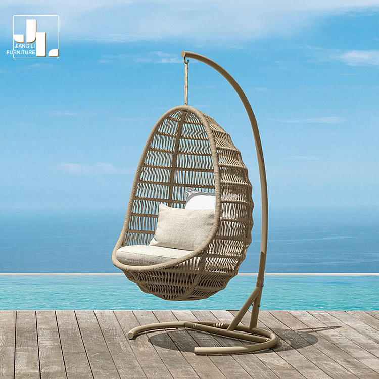 Swimming Pool Set Leisure Outdoor Garden Hanging Chair Furniture Rope With Aluminum Frame Hotel Villa Balcony Beach Accent Swing