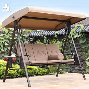 Garden Swing Outdoor Metal Frame With Fabric Three Seater Chair Pool Beach Hotel Villa Terrace Balcony Hanging Chair Furniture