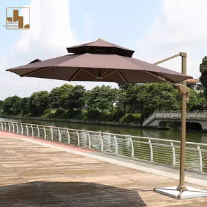 Outdoor Furniture Modern Simple Square Aluminum Frame Fabric Umbrella Hotel Terrace Balcony Villa Sunshade Umbrella With Box