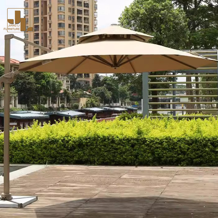 Outdoor Furniture Modern Simple Square Aluminum Frame Fabric Umbrella Hotel Terrace Balcony Villa Sunshade Umbrella With Box