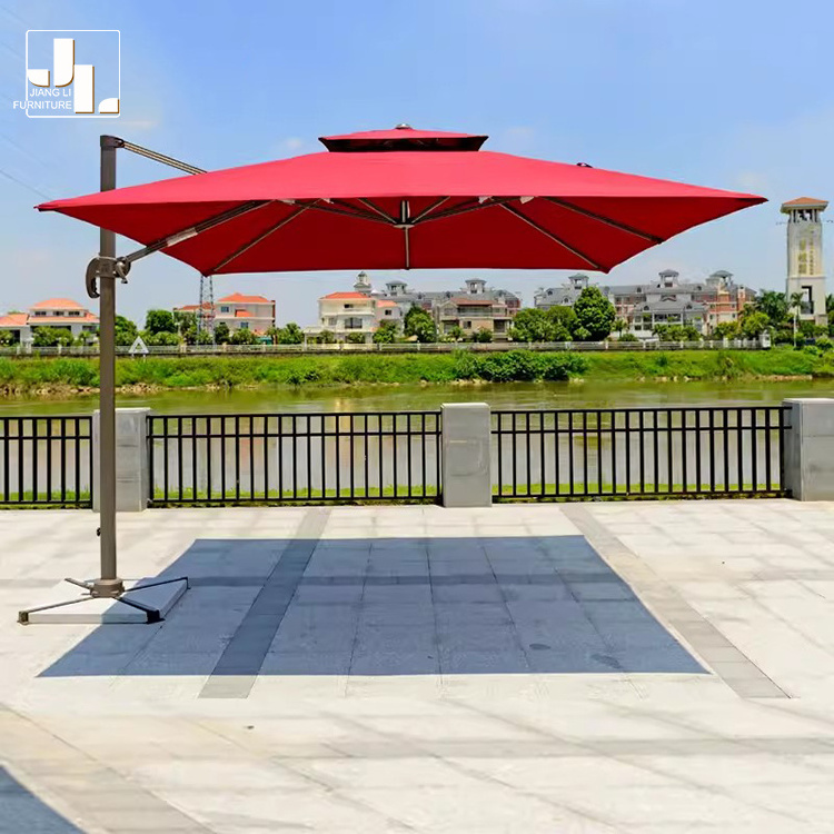 3m Outdoor Modern Style Garden Balcony Aluminum Frame Fabric Parasol Waterproof Hotel Villa Terrace Beach Pool Side Umbrella