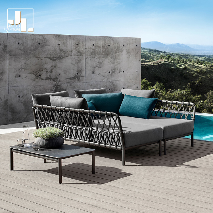 Popular Modern Aluminum Frame Outdoor Waterproof Garden Sofa Patio Hotel Swimming Pool Beach Sofa Combination Furniture