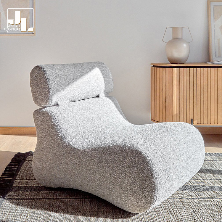 Villa Furniture Modern Nordic Lounge Chair For Living Room Hotel Comfort Fabric Adjustable Backrest Single Sofa Chair Furniture