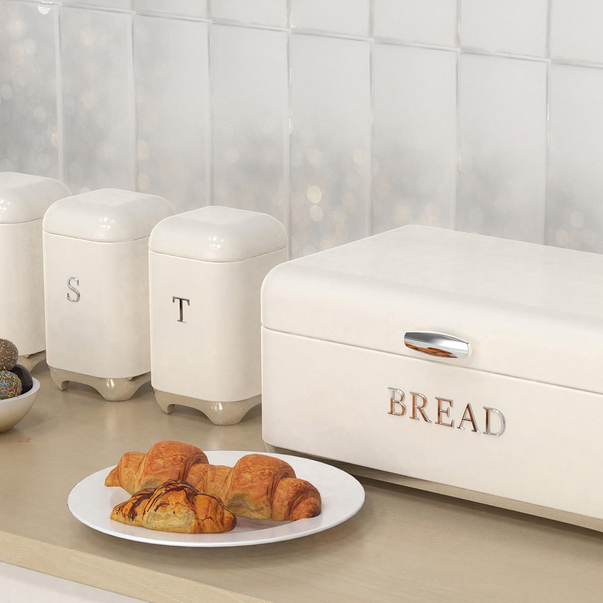 crown series Metal Bread Bin set Tea can coffee can Kitchen storage Bread Containers kitchen organizer can