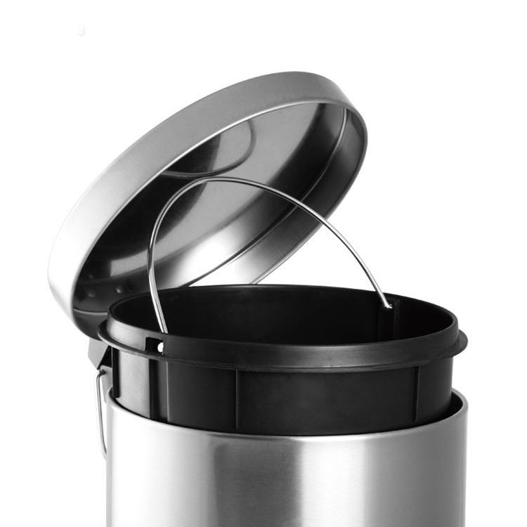 3L/5L/7L/12L/20L/30L Home round Lid trash Can Rolling cover Foot Pedal Bin Stainless Steel Trash bin