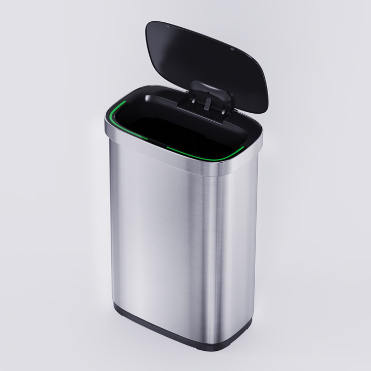 Induction Automatic Touchless Smart Infrared Sensor Waste Bin Kitchen Stainless Steel Trash Can Garbage Bins