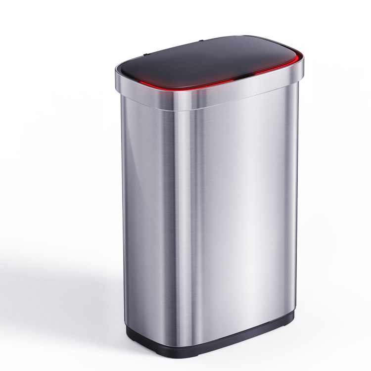 Induction Automatic Touchless Smart Infrared Sensor Waste Bin Kitchen Stainless Steel Trash Can Garbage Bins