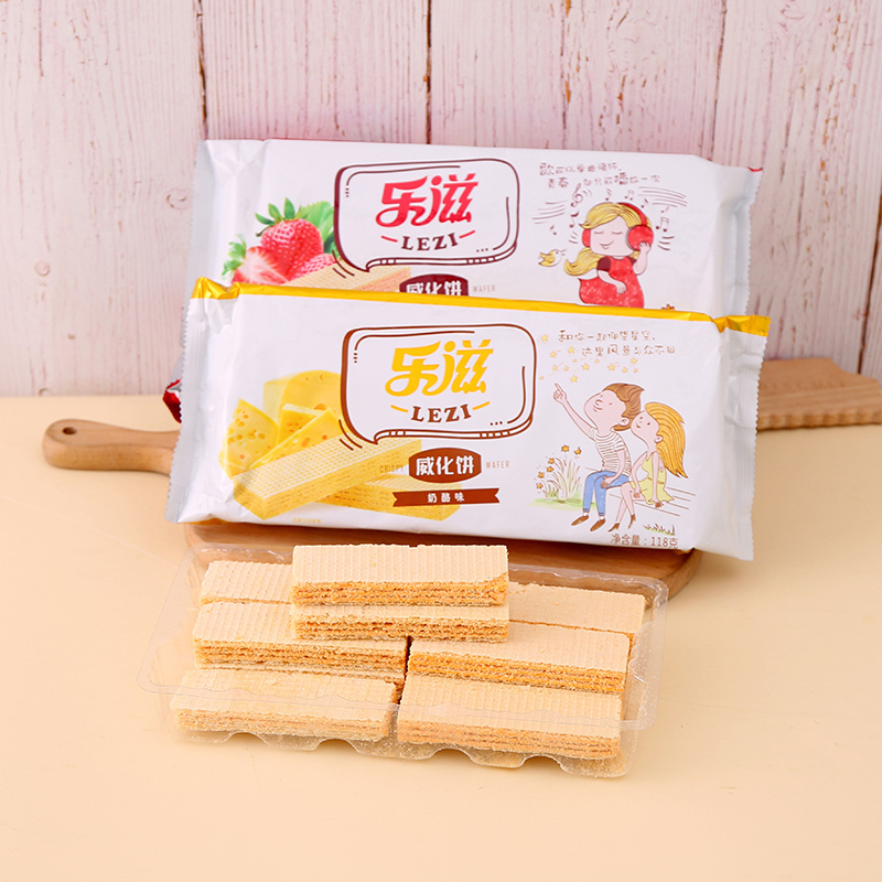 wholesale cheese cream wafer chocolate strawberry flavour biscuits and wafer