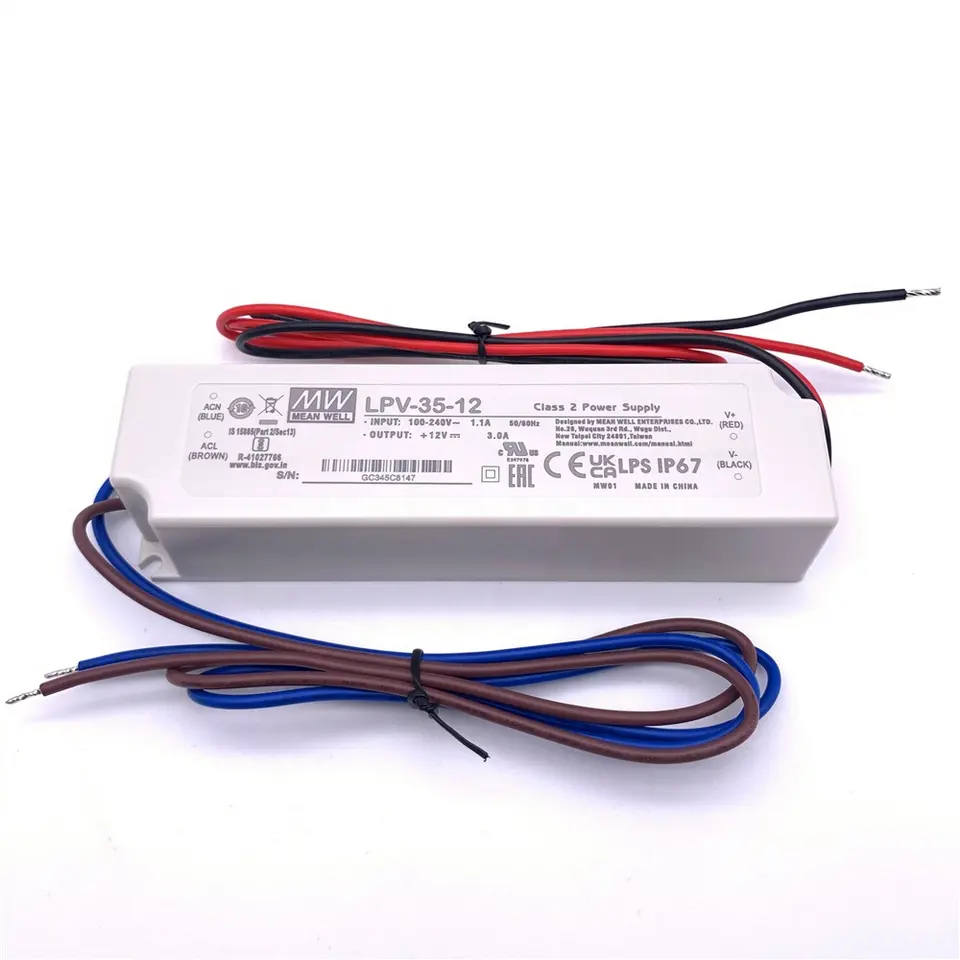 MEAN WELL High Quality LPV Series 100W 12V 8.5A IP67 High Reliable LED Drivers