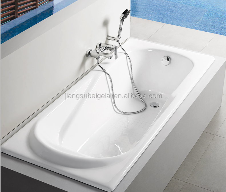 cast iron enamelled bathtub with handle built-in tub BGL-001