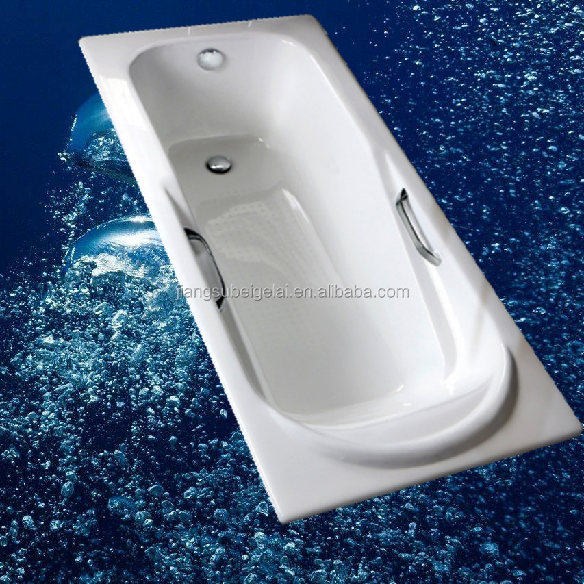 cast iron enamelled bathtub with handle built-in tub BGL-001