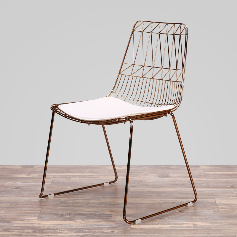 nice design Rose Gold or gold Color Harry Bertoia Wire Chair metal Wire Side dining Chair