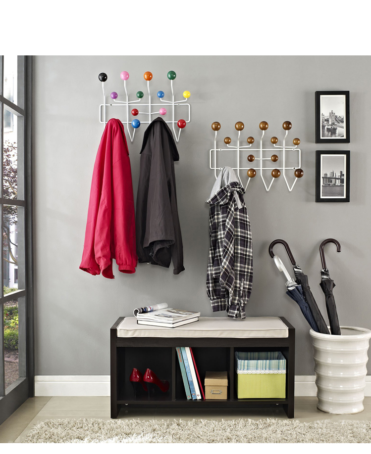 Candy Color Metal Wood hang it all rack Coat Rack