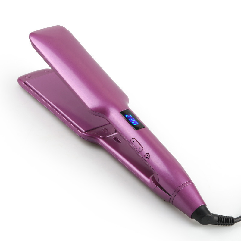 Beauty Salon Wide Plate Professional Ceramic  LCD 2 in 1 Flat Iron Hair Straightener and Hair Curler