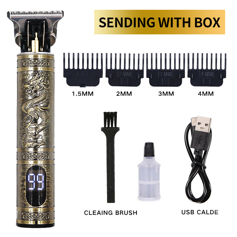 Electric Shaver Rechargeable Dragon Phoenix Buddha head Hair Trimmer R Blade Trimmer Haircut Set Cordless T9 Hair Clippers