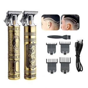 Hot Vintage T9 USB Rechargeable Electric Hair Clippers Shaver Trimmers and Professional Beard Trimmer for Men