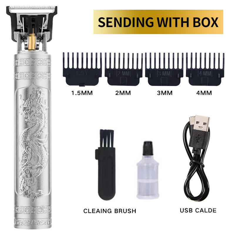 Electric Shaver Rechargeable Dragon Phoenix Buddha head Hair Trimmer R Blade Trimmer Haircut Set Cordless T9 Hair Clippers