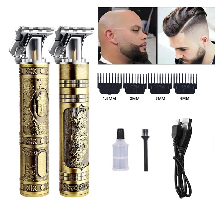 Hot Vintage T9 USB Rechargeable Electric Hair Clippers Shaver Trimmers and Professional Beard Trimmer for Men