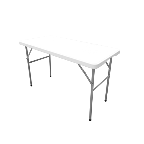 4ft white Rectangular Folding Outdoor Table Plastic Outdoor Pation Folding In Half Table Chairs 8ft Plastic Table Non Folding