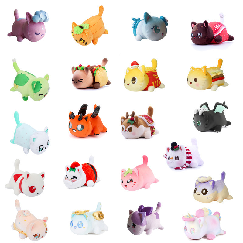 Popular Toys Plush Cat Food Cats French Fries Burger Pillow Toys Cute Plushy Cats Doll Push Toy For Girls Boys Birthday Gifts