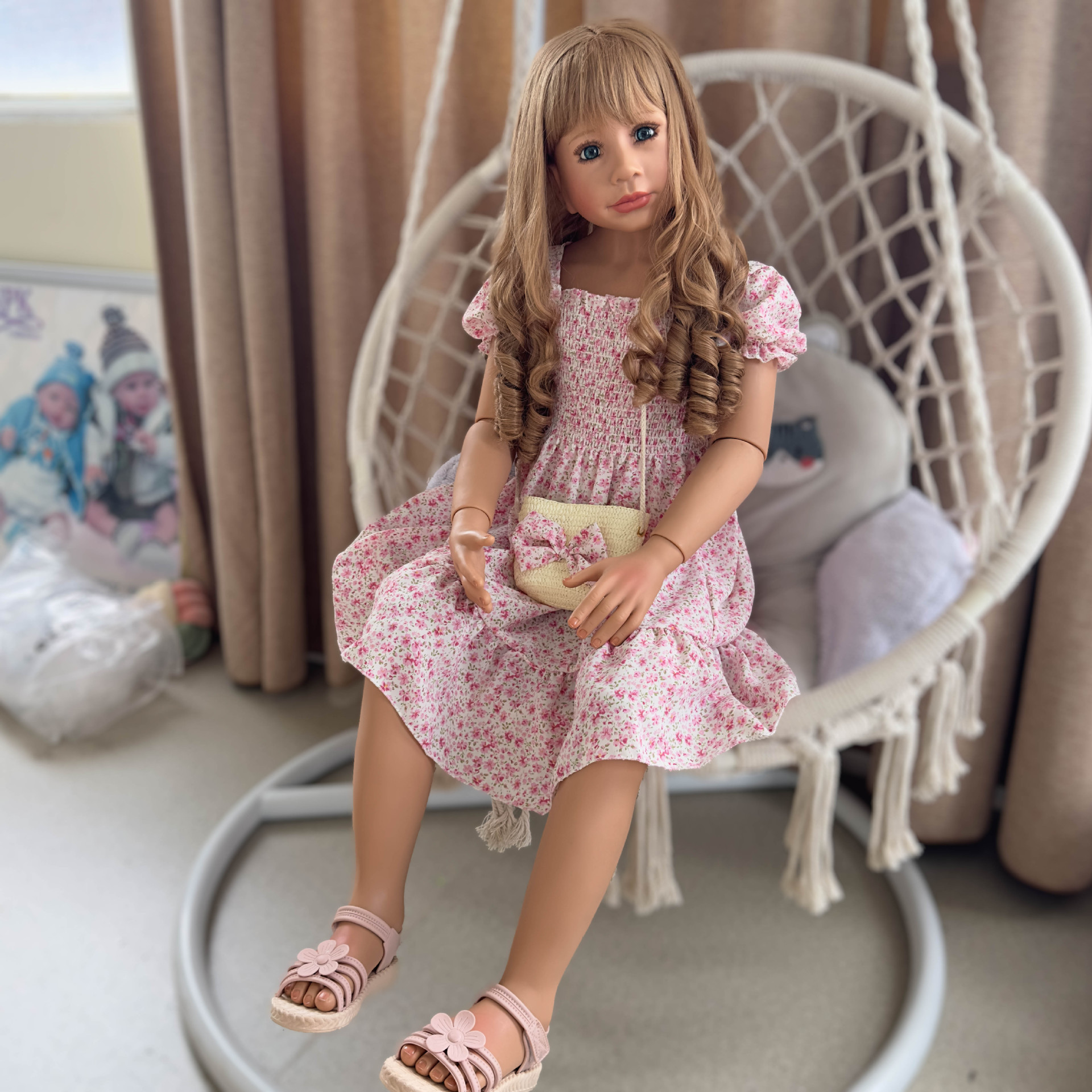 NPK 120cm Ball Jointed Model Doll Long Hair Princess Girl Collectible Art Doll Reborn Big Doll