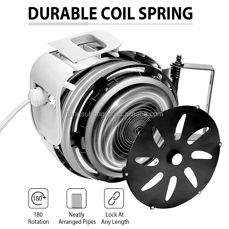 plastic 10/15/20/30 M retractable water hose reel wash irrigation system garden automatic rewind hose reel yard garden hose reel