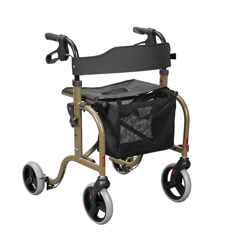 Direct Supply Shopping Cart Walker Rollator Medical 4-Wheels Aluminum Frame Outdoor Walker For Old People