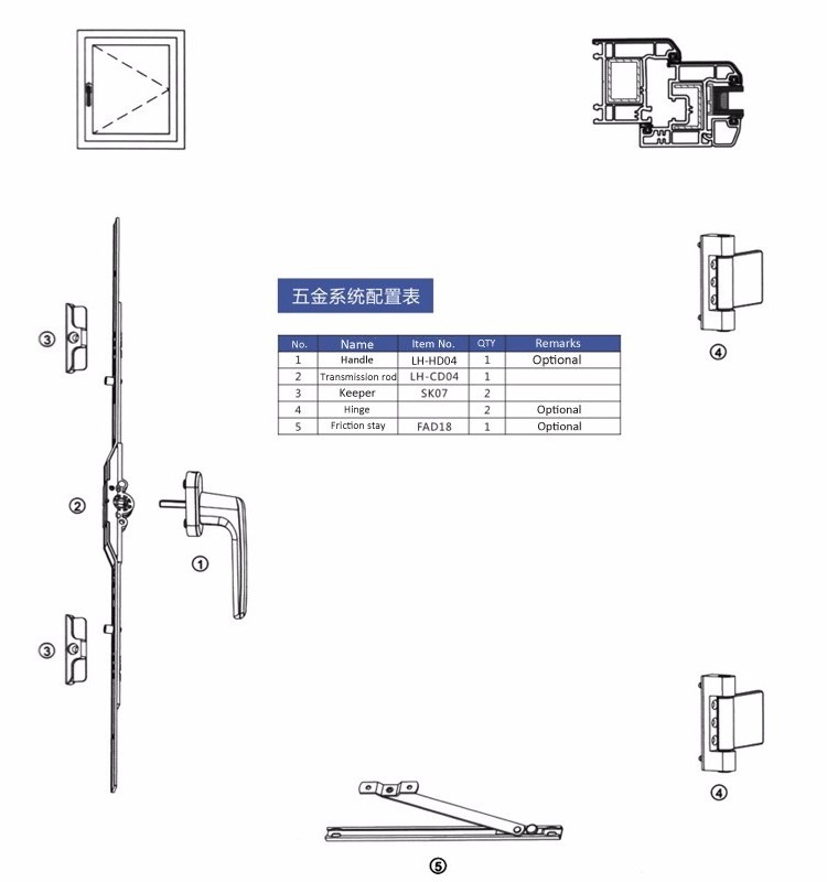 window tilt and turn aluminum system UPVC window tilt and turn aluminum hardware