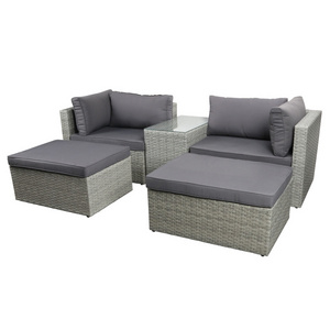 Patio Outdoor Garden Furniture Sets Rattan Corner Sofa Sets With Ottoman/Stools And Single Sofas